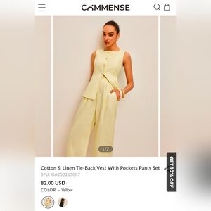 Commense Cream Women's Pants & Jumpsuit Set